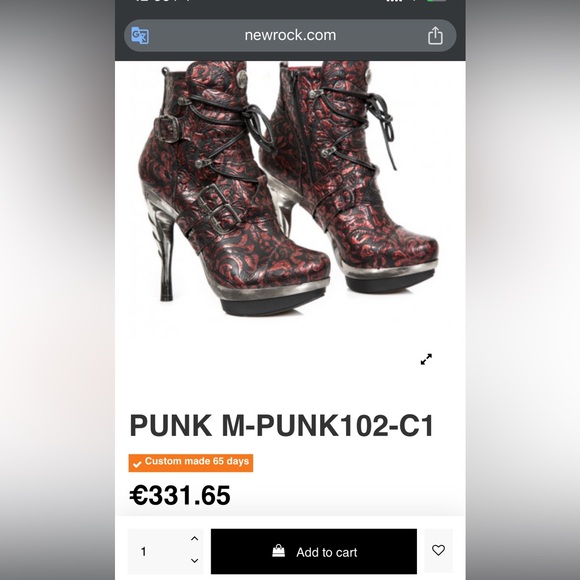 Newrock Boots M-PUNK102 Size 38 (customized without laces) - Picture 7 of 7
